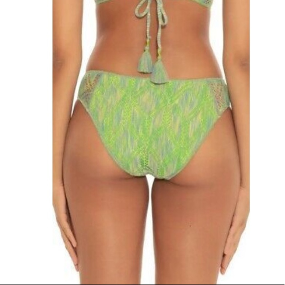 Becca by Rebecca Virtue GREEN Adela Mosaic Hipster Bikini Bottom, US Large - Picture 2 of 10